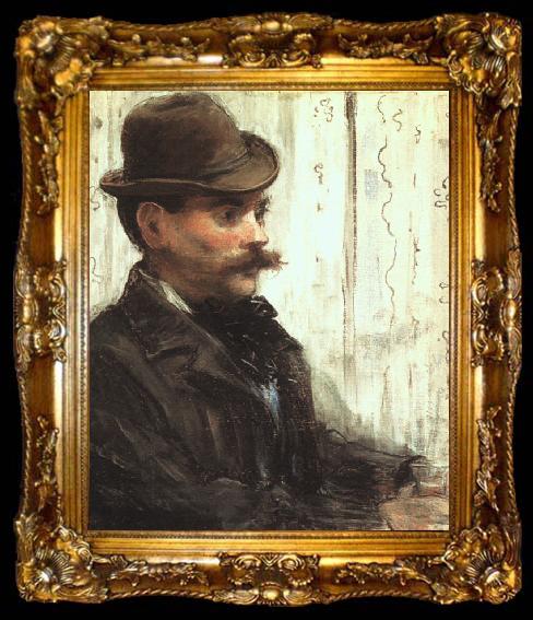 framed  Edouard Manet Portrait of Alphonse Maureau, ta009-2